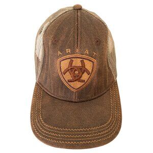 Ariat Brown Mesh Trucker Cap With Embroidered Logo OSFM
